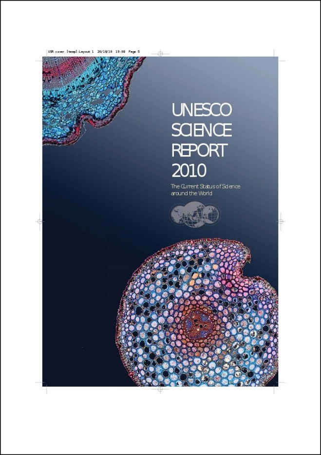 Front page of the UNESCO Science Report 2010 rendered by PDF Clown (bleeds included (media box))